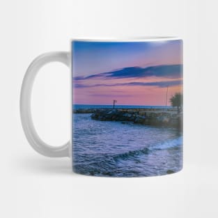 Blue Summer Sky Sea Waves Nature Sunset Beach Pink Horizon Mug